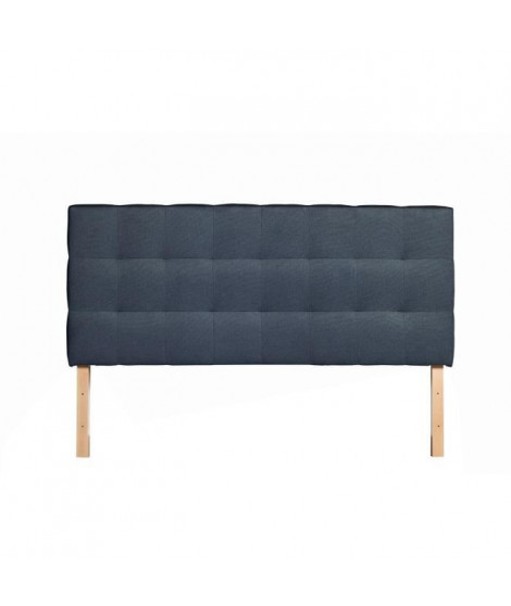 Tete de lit AGADIR - Couchage 140x190 cm - Tissu bleu - L 152 x P 8 x H 65/101 cm