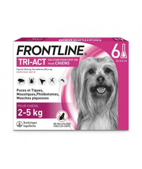 Frontline Tri-Act Chiens XS 2-5 kg 6 Pipettes