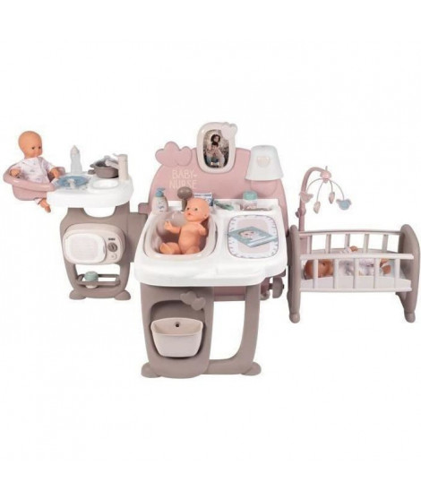 SMOBY - Baby Nurse Grande Maison des Bébés - 3 espaces de Jeux : cuisine, salle de bain et chambre