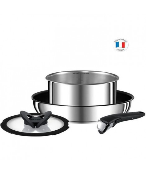 TEFAL L9409032 Ingenio Preference Set de 4 pieces, Induction, Fabrication française (sauf casserole), Inox