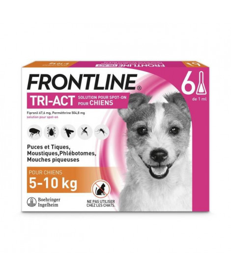Frontline Tri-Act Chiens S 5-10 kg 6 Pipettes