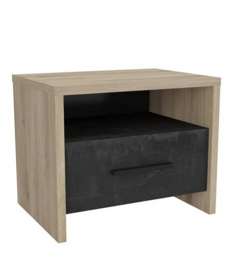 COLORADO Table de chevet 1 tiroir - Décor Chene Kronberg - L 49,6 x P 36,3 x H 40,1 cm