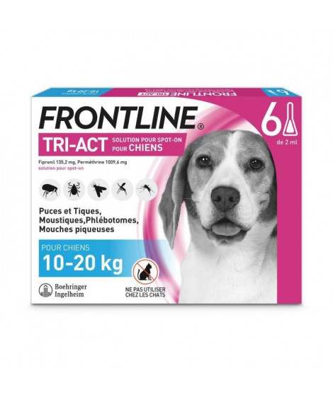 Frontline Tri-Act Chiens M 10-20 kg 6 Pipettes