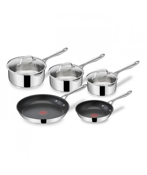 TEFAL E304S544 Jamie Oliver cook's direct inox batterie de cuisine 8 pcs tous feux dont induction