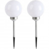 LUMI JARDIN Lot de 2 Spheres lumineuse solaire a LED Moony - Lumiere blanc - Ø 20 cm