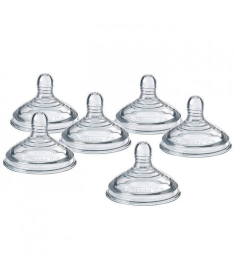 Tommee Tippee - Lot de 6 tétines de Biberon Anti-Colique Avancé - Débit Rapide - 6 Mois+