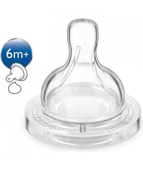 PHILIPS AVENT SCF636/27 Lot de 2 tétines anti-colic - 6 mois et + - Débit liquide épais