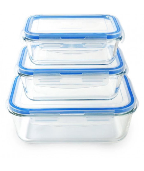 Set de 3 boites alimentaire Arthur Martin  Borosilicate -Couvercle hermétique - Four-micro-onde-réfrigérateur