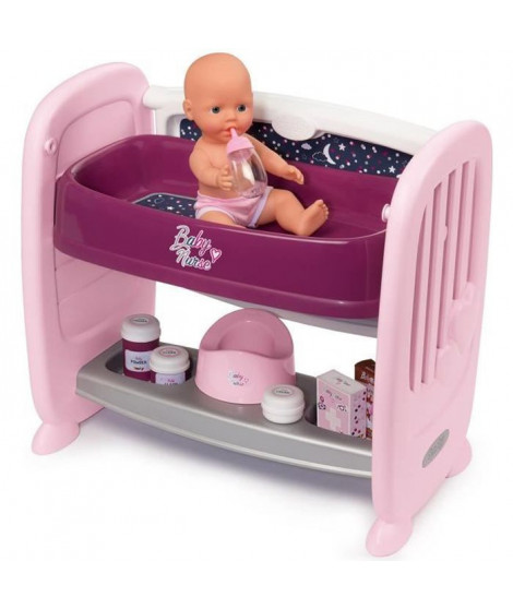 SMOBY Baby Nurse Cododo 2 en 1 - 14 Accessoires + Poupon Pipi