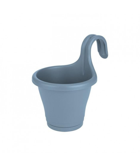 ELHO Jardiniere de balcon Corsica Simple - Bleu vintage - Extérieur & Balcon - L 19,4 x W 27,1 x H 25,9 cm