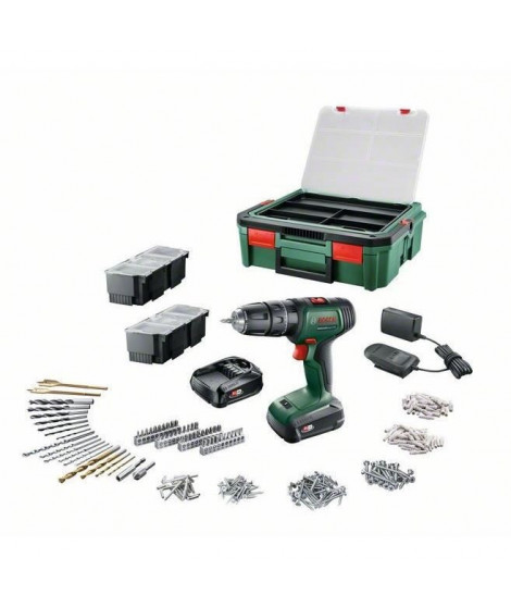 Perceuse-visseuse Bosch - UniversalDrill 18 (Livrée avec 2 batteries 1,5 Ah, SystemeBox, 241 accessoires) - PowerForAll