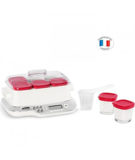 SEB YG660100 Yaourtiere Multidélices Express Compact  -  5 modes - 6 pots - Blanc et rouge