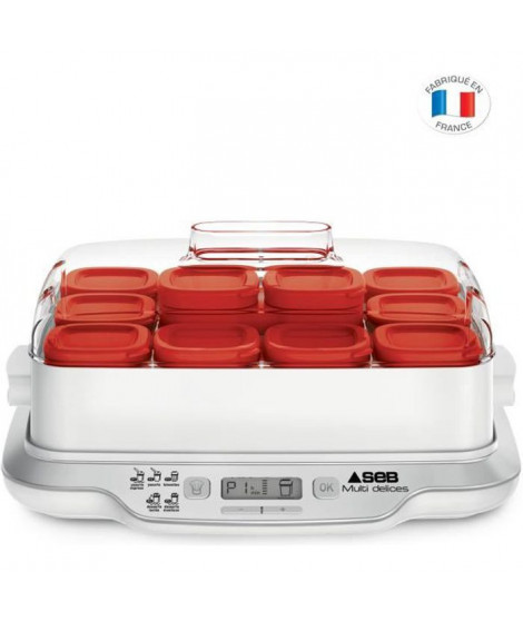 SEB YG661500 Yaourtiere Multidélices Express 12 pots 140 ml, Sans BPA, Yaourts et desserts lactés faits maison, 5 programmes …