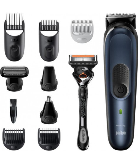 Braun 7 MGK7330, Tondeuse a Barbe 10-En-1 Pour Homme, Tondeuse Pour Visage, Cheveux, Corps