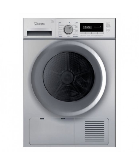 Seche-linge pompe a chaleur VEDETTE VSF218HS - 8 kg - L60cm - Classe A++ - Silver