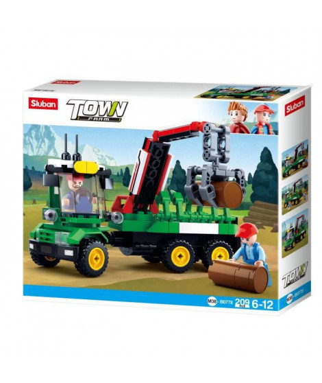 SLUBAN - Jeu Tracteur avec remorque et rondins - M38-B0778