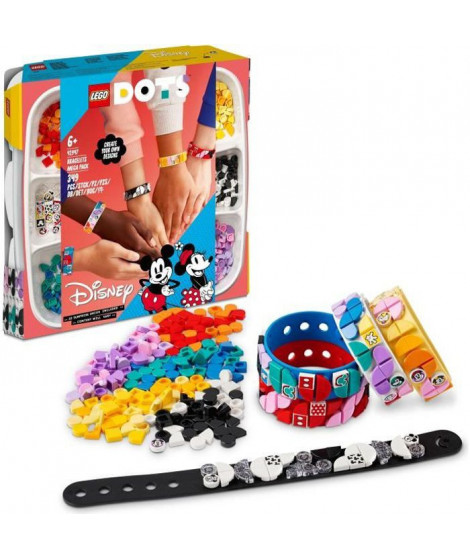 LEGO DOTS 41947 Méga-boîte de Bracelets Mickey et ses Amis, Kit Création de Bijoux Enfants