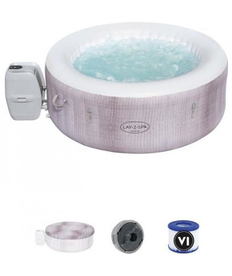 Spa gonflable BESTWAY - Lay-Z-Spa Cancún - 180 x 66 cm - 2 a 4 places - Rond (Inclus : couverture, pompe, cartouche et diffus…