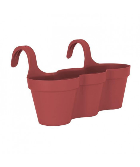 ARTEVASI Jardiniere Pot de fleurs pour balcon Capri Individ - 30,5 x 54 x H 28 cm - 11 L - Rouge foncé