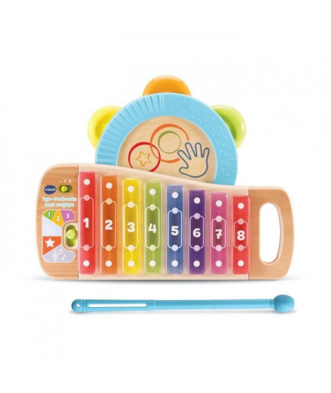 VTECH BABY - Play Green - Xylo-Tambourin Lumi Magique (Jouet Bois FSC)