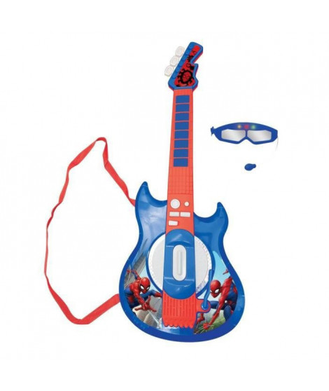 SPIDER-MAN - Guitare Électronique Lumineuse avec lunettes équipées d'un micro