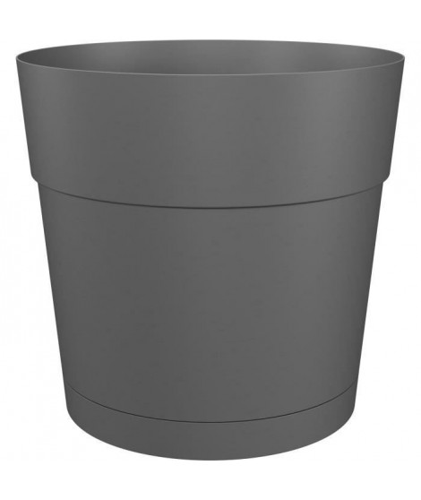 Pot a fleurs et plantes rond CAPRI LARGE - Plastique - Réservoir d'eau - diametre 35 cm - Anthracite - ARTEVASI