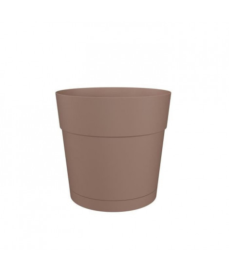 Pot a fleurs et plantes rond CAPRI LARGE - Plastique - Réservoir d'eau - diametre 35 cm - Taupe - ARTEVASI