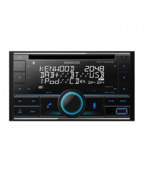 Autoradio - KENWOOD - 2 DIN DPX-7300DAB - CD - USB - Bluetooth - iPhone - DAB+
