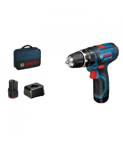 Perceuse visseuse a percussion GSB 12V-15 2x2,0Ah GAL 12V-20 sacoche BOSCH