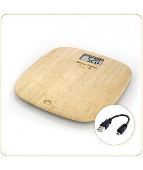 LITTLE BALANCE - Pese-personne bambou USB soft 180 kg / 100 g