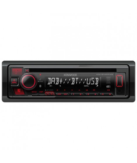Autoradio KENWOOOD - KDC-BT450DAB - CD - USB - Bluetooth - DAB+ - Eclairage rouge