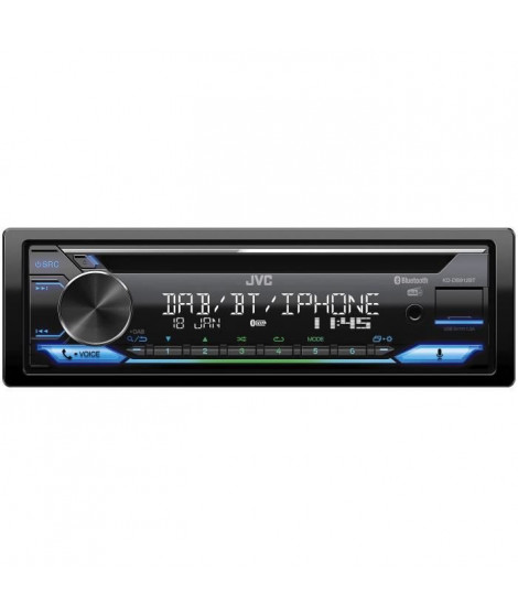 Autoradio JVC - KD-DB912BT - CD - USB - iPhone - Bluetooth - Tuner DAB+ - Eclairage variable - Compatible ALEXA