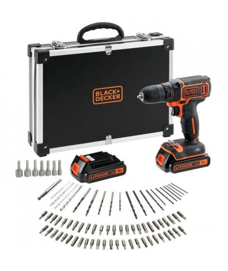 BLACK & DECKER Perceuse-visseuse BDCDC18BAFC 2x18 V Li + 80 access