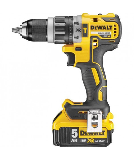 DEWALT Perceuse visseuse a percussion Brushless + 2 batteries 18V 5Ah Li-ion + chargeur + coffret Tstak - DCD796P2