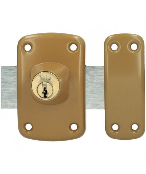 YALE - YV10DE-45/SC - Verrou  cylindre double 5 goupilles diametre 23 mm - longueur 45 mm - 3 clés - marron doré