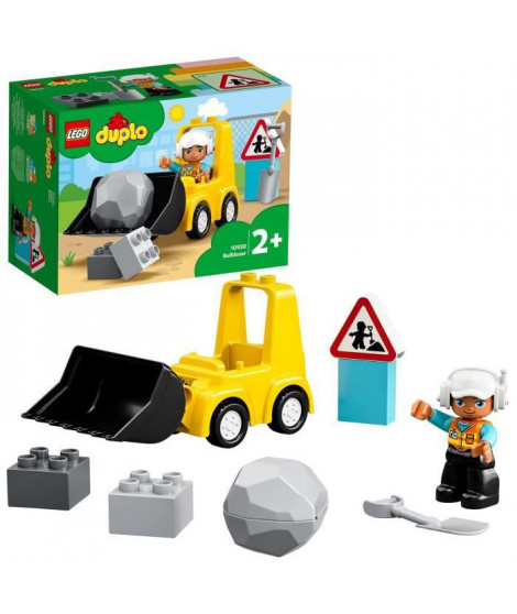 LEGO 10930 DUPLO Le Bulldozer, Engins De Chantier Jouet Pour Enfant de 2 Ans Et Plus, Jeu Motricité Fine Pour Garçons Et Filles