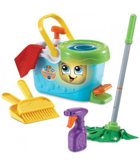 VTECH - 1,2,3 Imite-Moi - P'tit Chariot de Ménage Magi'clean - Jouet d'Imitation Enfant