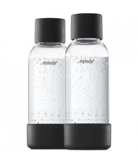 MYSODA - Pack de 2 bouteilles Black PET et Biocomposite 0,5L