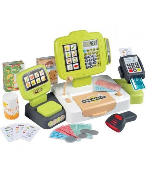 Smoby grande caisse enregistreuse - 30 accessoires inclus - des 3 ans