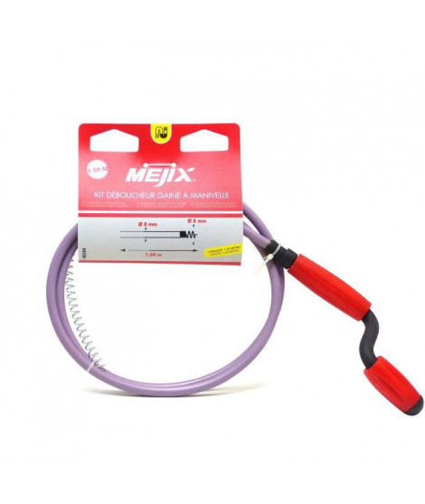 MEJIX Déboucheur d'évier gainé 1,5 m Ø8 mm