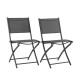 Lot de 2 chaises de jardin pliante en aluminium - 46 x 56 x 85 cm - Gris