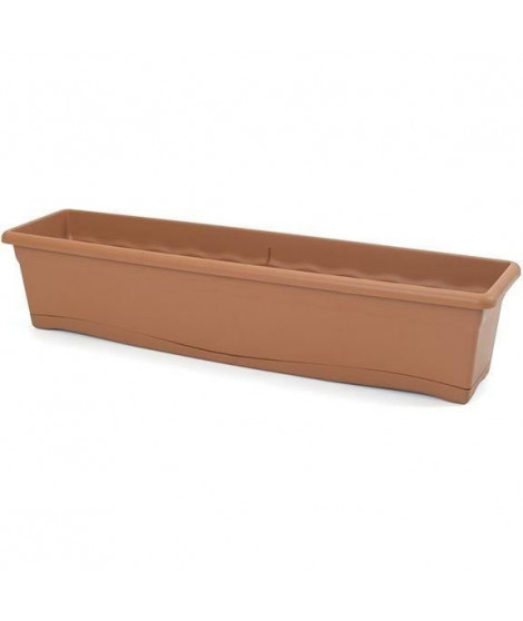 PLASTIKEN Jardiniere rectangulaire Ø 80 X 20 cm avec plateau - Terracotta