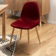 Lot de 4 chaises en velours rouge - L 45 x P 53 x H 85 cm - CLODY