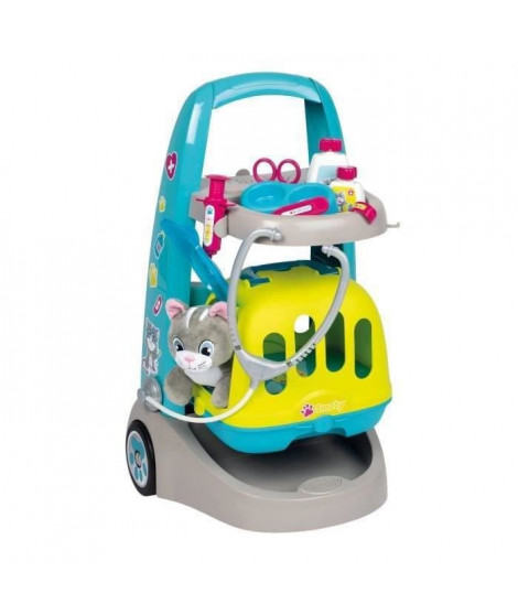 Smoby chariot vétérinaire - peluche chaton incluse - des 3 ans