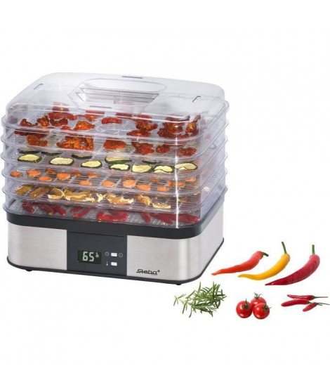 STEBA 055500 ED5 Séchoir a fruits électronique - 350 W - Surface de séchage 5 x 32 x 25 cm - Inox et Noir