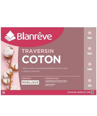 BLANREVE Traversin en coton - 90 cm - Blanc