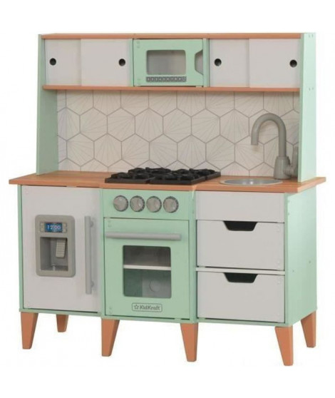 KIDKRAFT - Cuisine enfant Mid-Century - En bois - 83 cm - Vert/Blanc