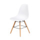 Lot de 2 chaises blanc pieds bois - L 47 x P 52 x H 83 cm - OLAF