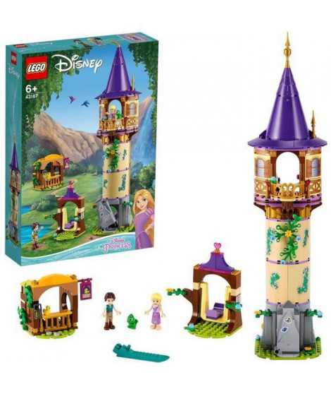 LEGO 43187 Disney Princess La tour de Raiponce  - Ensemble de Jeu de la Tour du Château avec 2 mini poupées du dessin animé
