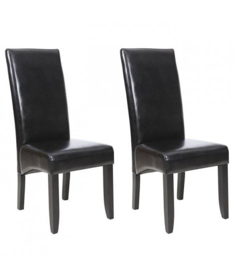 CUBA Lot de 2 chaises de salle a manger noires